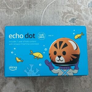 Amazon Echo Dot Kids Edition with Tiger Design